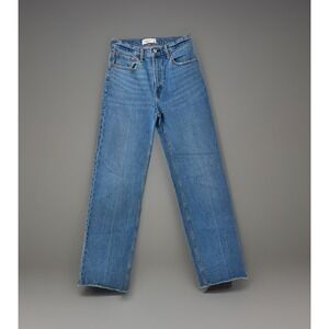 Abercrombie Fitch 90s Relaxed Jeans Women's 27 4L High Rise Raw Hem 0688